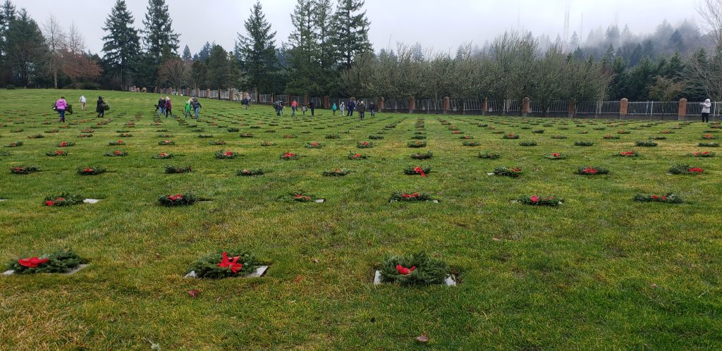 Laying Wreaths on Graves